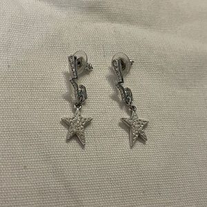 Authentic Swarovski silver star earrings women crystal